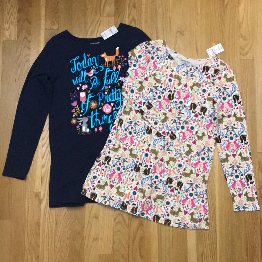 2-for-1 Bundle: Patterned Long Animal-themed Tops